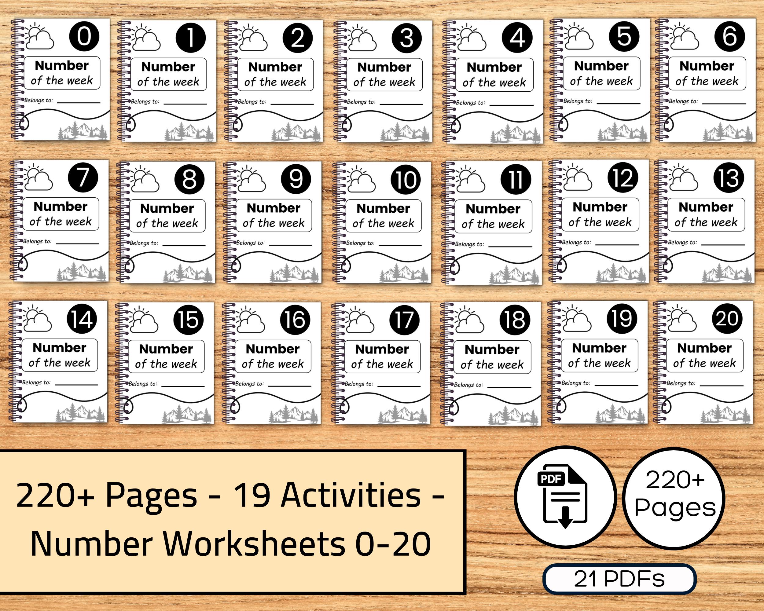Number of the Week Printable Workbook, Number Tracing, Preschool ...