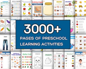 Program nauczania dla przedszkolaków, ponad 3000 stron, wiek 3-6 lat, kompleksowy pakiet materiałów edukacyjnych do edukacji domowej
