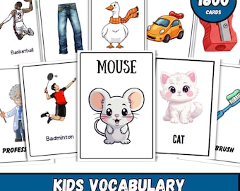 Printable Kids Flashcards & Games Bundle, Homeschool Vocabulary (PDF)