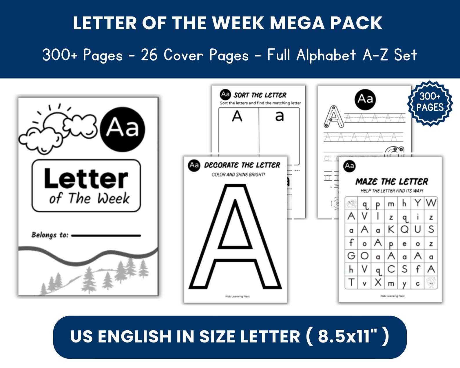 Letter of the Week Printable Workbook, Alphabet Tracing, Preschool ...