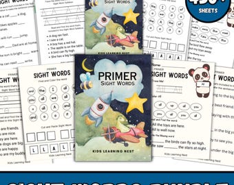 Sight Words Learning Pack, Preschool Kindergarten Activity Pages (Digital Download)