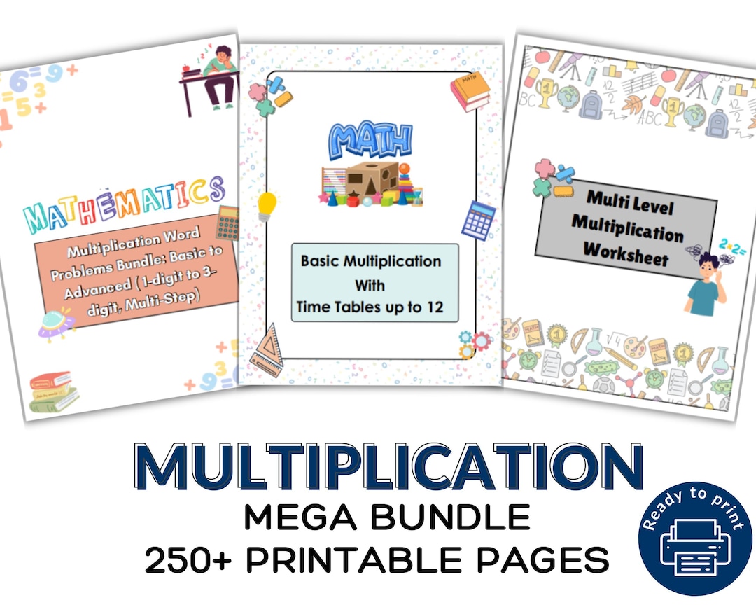 Multiplication Worksheets Bundle – Grades 1-6, Math Practice (printable ...