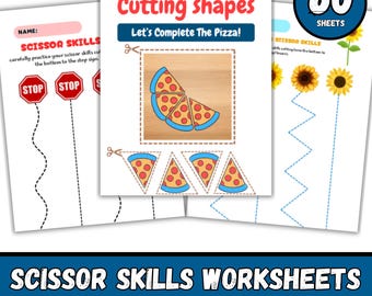 Preschool Scissor Skills Workbook, Cutting Practice Sheets (PDF)