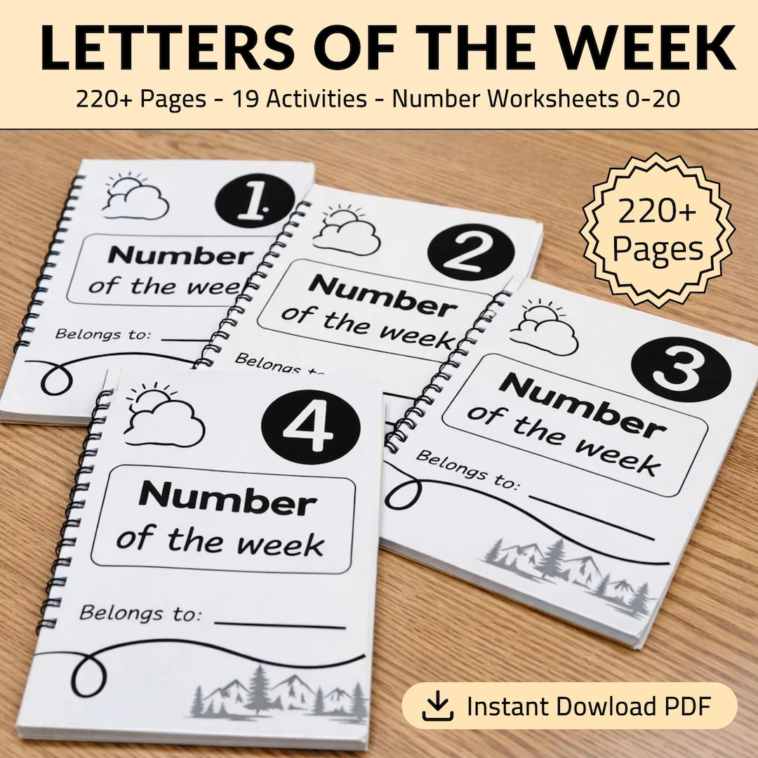 Number of the Week Printable Workbook, Number Tracing, Preschool ...