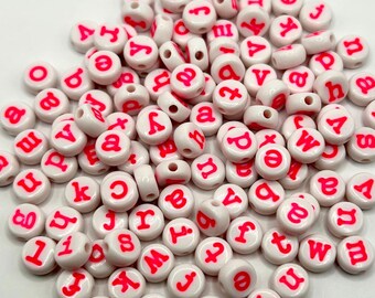 Cuentas minúsculas rosa intenso: fuente de máquina de escribir de 7 mm, para bisutería (120 unidades)