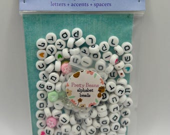 Cuentas con letras del alfabeto hebreo de 7 mm: fabricación de joyas DIY - ¡Nuevo empaque!