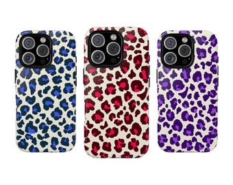 Colorful Leopard Print Phone Case: iPhone iPhone 16, 15, 14, 13, 12, Samsung