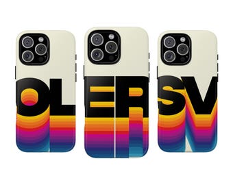 Personalized Retro Monogram Typography Phone Case: iPhone, Samsung, Pixel - Tough & MagSafe