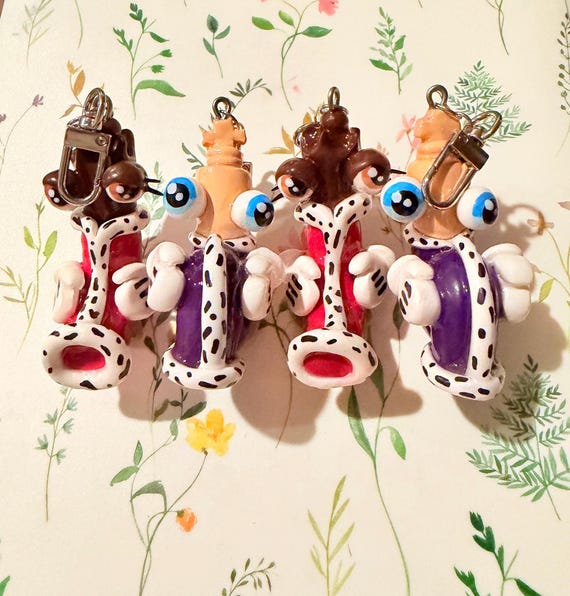 The Digital Circus Kinger Queenie Polymer Clay Keychains – Resin Coated TADC Accessories