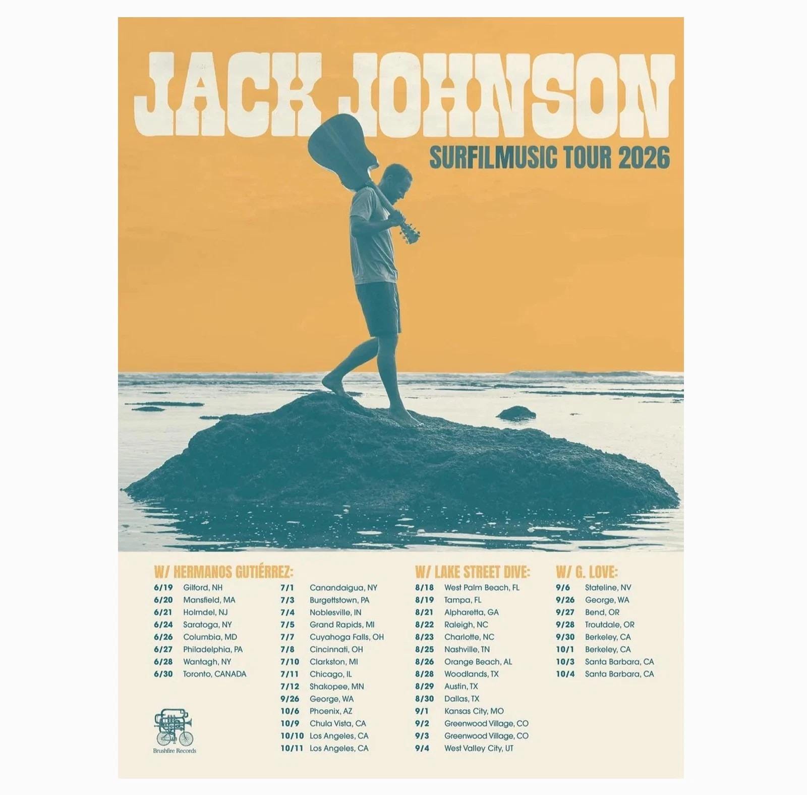 ジャック・ジョンソン ツアーポスター Jack Johnson Tour Poster - Etsy