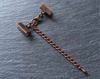 5 juegos de terminales de cobre antiguo para cinta (varios tamaños)