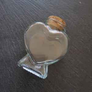 1 or 5 Clear Glass Heart Jars with Cork Stopper 80ml (2.71fl. oz) Size: 60x80mm