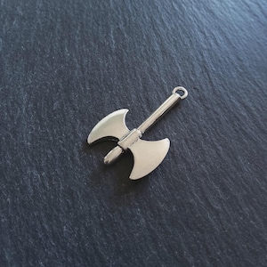 2 or 10 Large Double Headed Axe Pendants Silver Tone Alloy 40x25x4mm