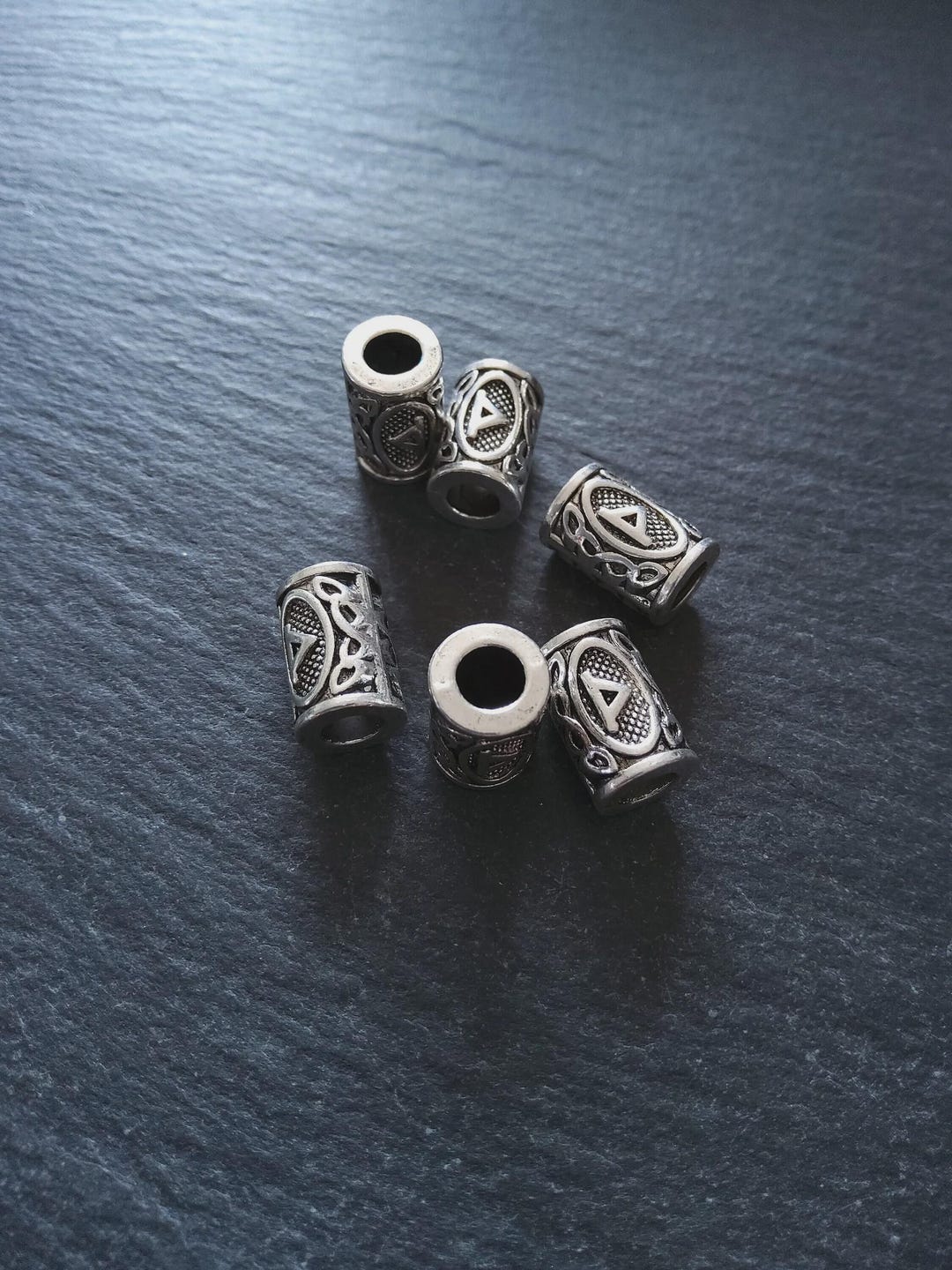 6 or 30 Thurisaz ᚦ Rune Beads Elder Futhark Antique Silver Alloy 13x8mm ...