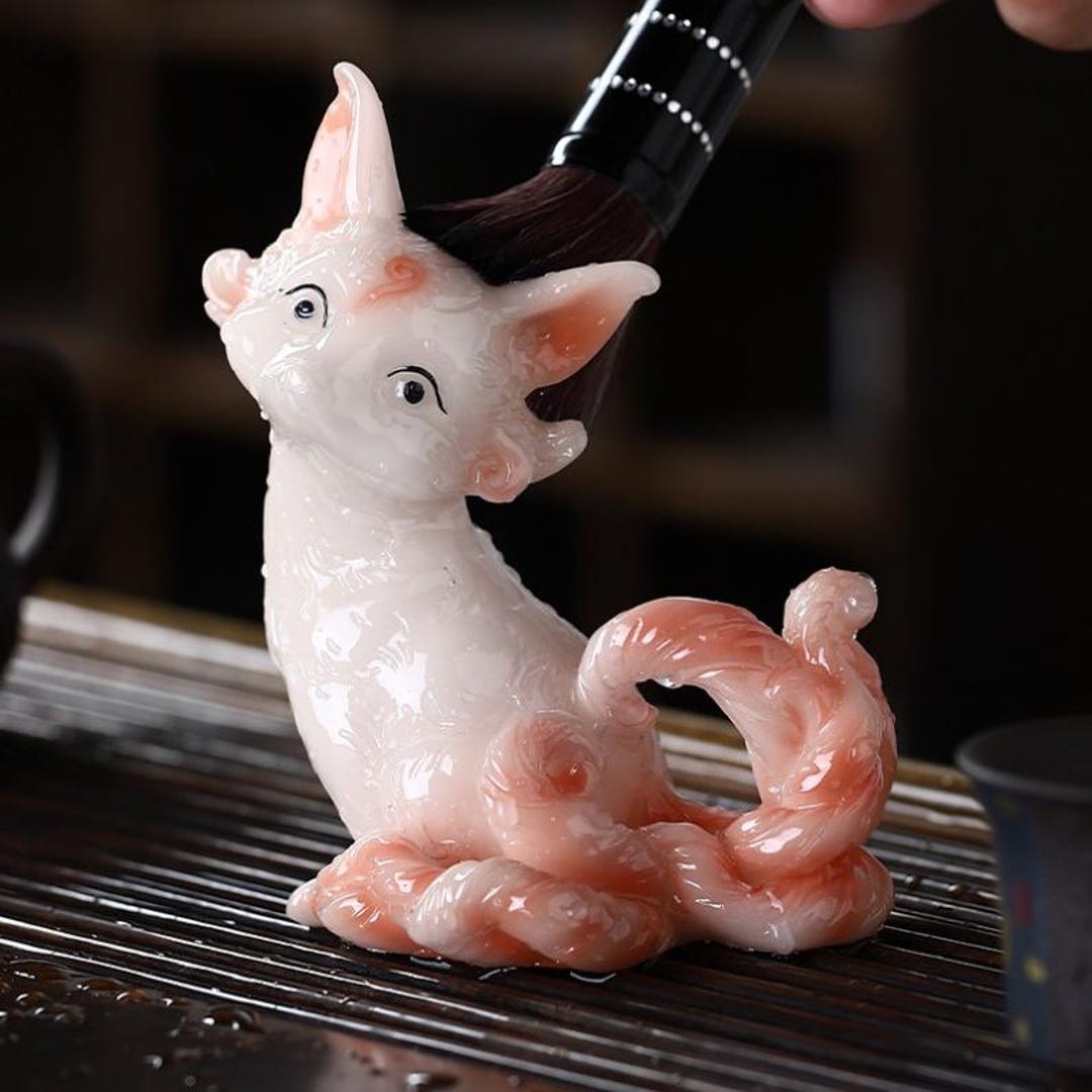 Color Changing Nine Tailed Fox Tea Pet, Tea Table Ornament - Etsy