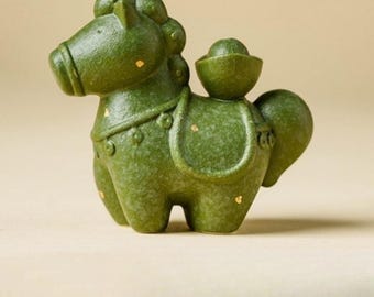 Green Ceramic Horse Home Fragrance Tray Decoration