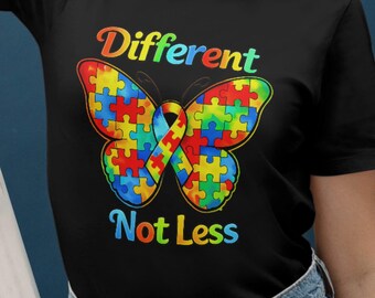 Autism Awareness Butterfly PNG, Different Not Less Design (Digital Download