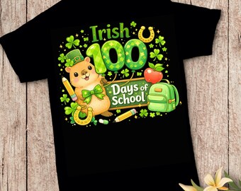 Irish 100 Days of School PNG, Capybara St Patrick Sublimation Design