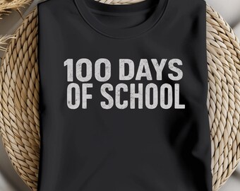 100 Days of School PNG, Distressed Typography Design
