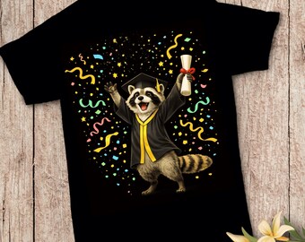 Graduation Raccoon PNG | Funny Graduate Animal, Cap, Diploma (Digital Download)