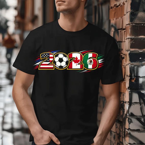 2026 Soccer  Design PNG, USA Canada Mexico Football Graphic, Sports Shirt Design, Football 2026 Artwork