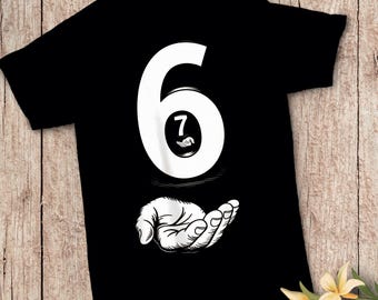 Minimalist Number 6 Hand Symbol Art, Fate Design (PNG)