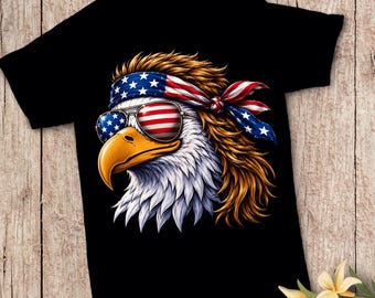 PNG de águila calva patriótica, diseño de sublimación de águila del 4 de julio, cabeza de águila de la bandera de EE. UU., gráfico para camiseta del Día de la Independencia de Estados Unidos,