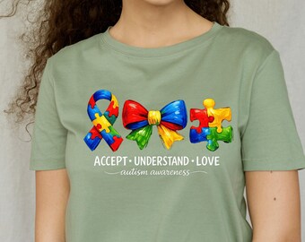 Autism Awareness PNG, Accept Understand Love Design (Digital Download)