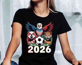 Mascotas PNG del Mundial 2026: Águila, Oso y Jaguar (sublimación de camisetas)