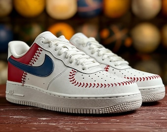 Vintage Baseball Custom AF1,The 'Old Ballgame' Retro Kicks, Personalized Baseball Fan Gift, Men's & Women's Unique Shoes