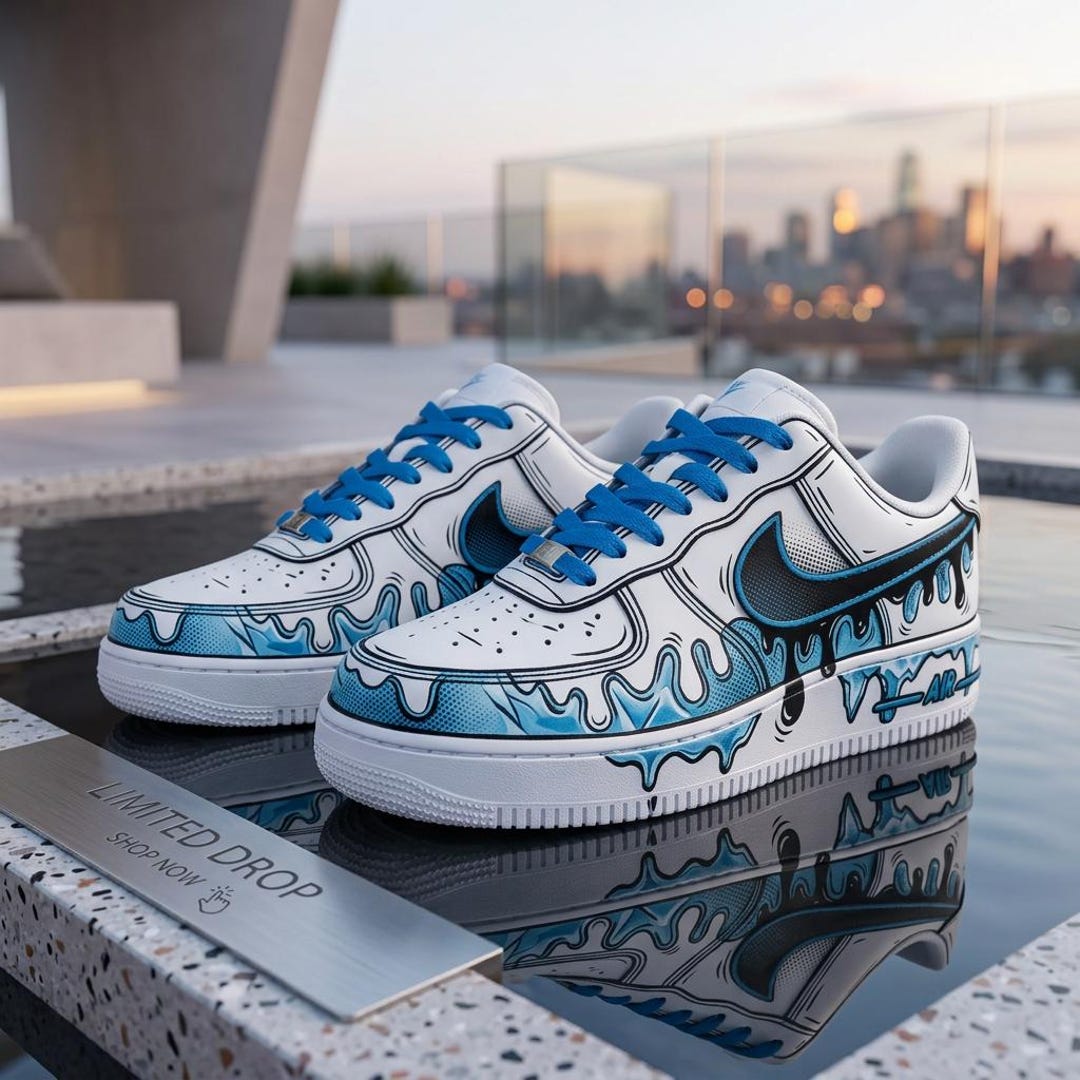 Custom Af1 Drip Custom Air Force 1 Cartoon Drip Sneakers Hand Painted AF1 Shoes ...