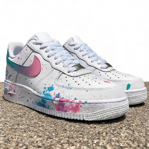 Hand-painted Cyberpunk neon-drip Air Force 1s — one-of-a-kind wearable art that turns sneakers into a gallery piece.