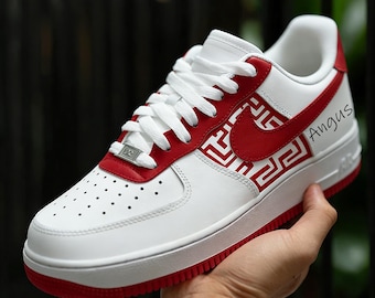 Custom Hand-Painted Sports Sneakers,Chinese Element Air Force 1, Valentine's Day gift