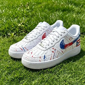 Nike Air Force 1 Customized Puerto Rican flag designs White Sneakers | 11.5 Puerto Rico AF1 Custom Shoes — Order Custom Nike Force 1s  main image 4