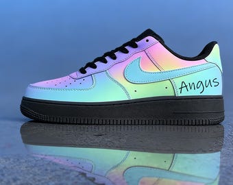 Hand-Painted Sneakers, Custom Gradient Color Air Force 1