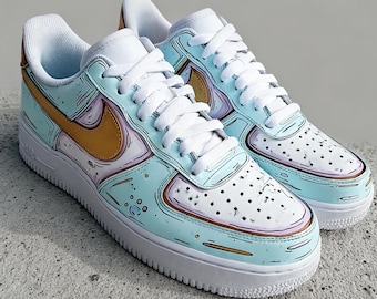 Hand-Painted Sneakers， Custom Drip Air Force 1