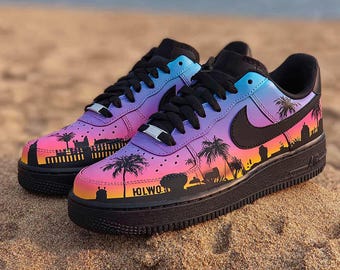 Custom Hand-Painted Sports Sneakers,Nike AF1 Los Angeles Sunset Sneakers