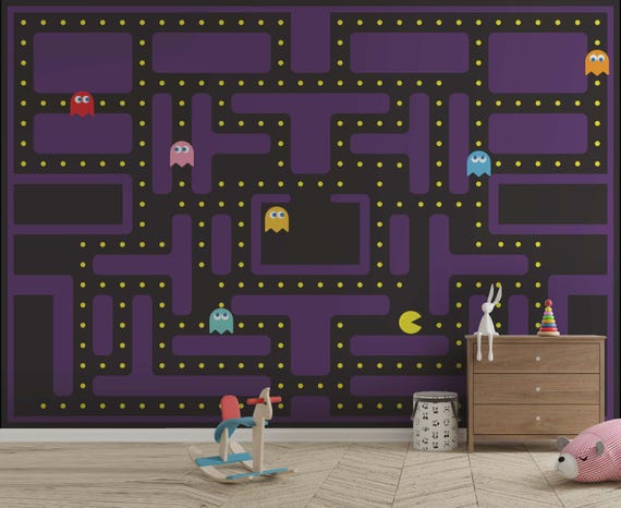 パックマン壁紙 ヴィンテージゲーム ウォールデカール レトロ