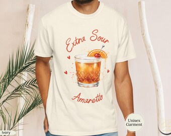 Extra Sour Amaretto T-Shirt | Cocktail Illustration Tee Gift