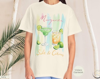 Chic Margarita Cocktail T-Shirt, Beachwear Summer Holiday Shirt Tee