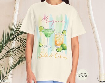 Chic Margarita Cocktail T-Shirt, Beachwear Summer Holiday Shirt Tee