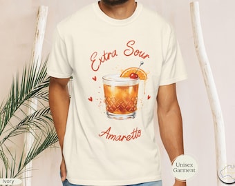 Extra Sour Amaretto T-Shirt | Cocktail Illustration Tee Gift