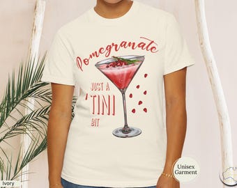 Pomegranate Martini Graphic Tee | Watercolor Cocktail T-Shirt