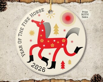 Year of the Fire Horse 2026 Ornament | Lunar New Year Keepsake