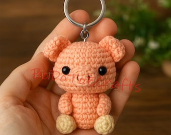 かぎ針編みのシェフ豚とミニ豚のかぎ針編み PDF パターン、かぎ針編み