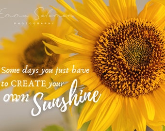 Sunflowers birthday, wedding, greetings cards, positive quote | photography | Emma Solomon Photography