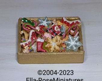 12th scale Handcrafted Miniature Tray Of Festive Treats