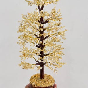 Natural Citrine Gemstone Tree with 1000 Beads, Crystal Money Tree for Wealth, Luck, Positivity And Home Decor