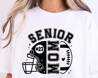 Senior Football Mom Shirt, Custom Name and Number, Game Day Sweatshirt