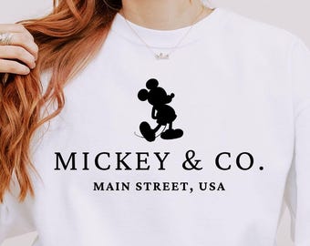 Main Street Disney Sweatshirt, Mickey & Co. Comfort Color Shirts, Custom Vintage Shirt